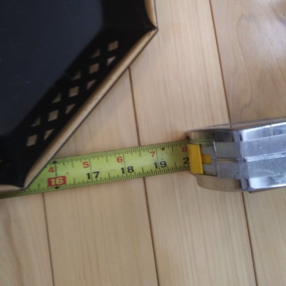 Hand-Painted Black Toleware Tray Florals pierced decorative Rim Signed Van - Picture 7 of 15